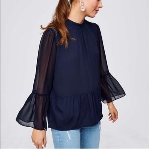 Loft Bell Sleeve Peplum Blouse